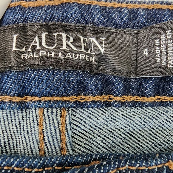 NWT Lauren Ralph Lauren High Rise Straight Ankle Jeans Size 4 Blue - Picture 3 of 8